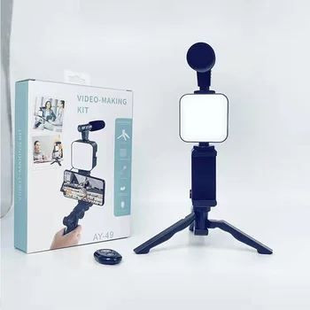 Studio kit Smartphone & Camera Vlogging Kit Video Shooting Photography Suit with Microphone LED Fill Light Mini Tripod 4
