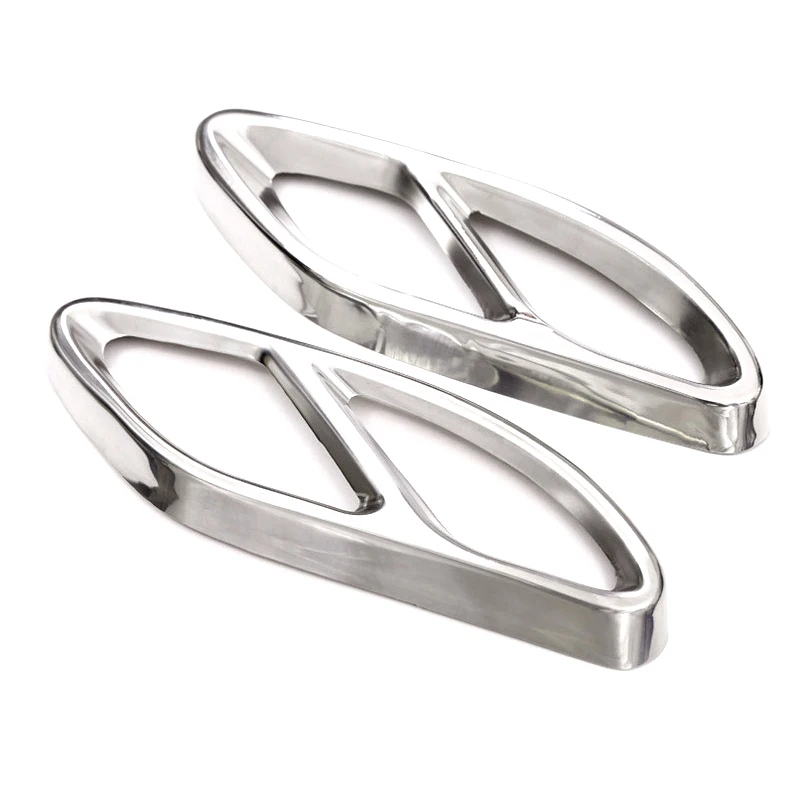 

2pcs Gloss Black Steel Exhaust Trims For Mercedes Benz GLC C E-Class C207 Coupe 2014-2017 W212 W213 W205 X253 C180 C200 Car Part