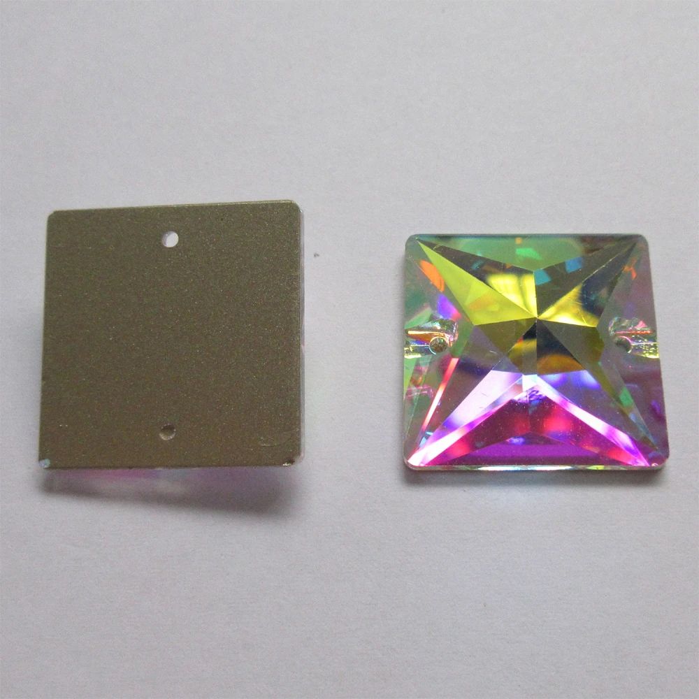 Кристалл AB на камнях драгоценные камни стразы квадратные Стразы бусины с плоской