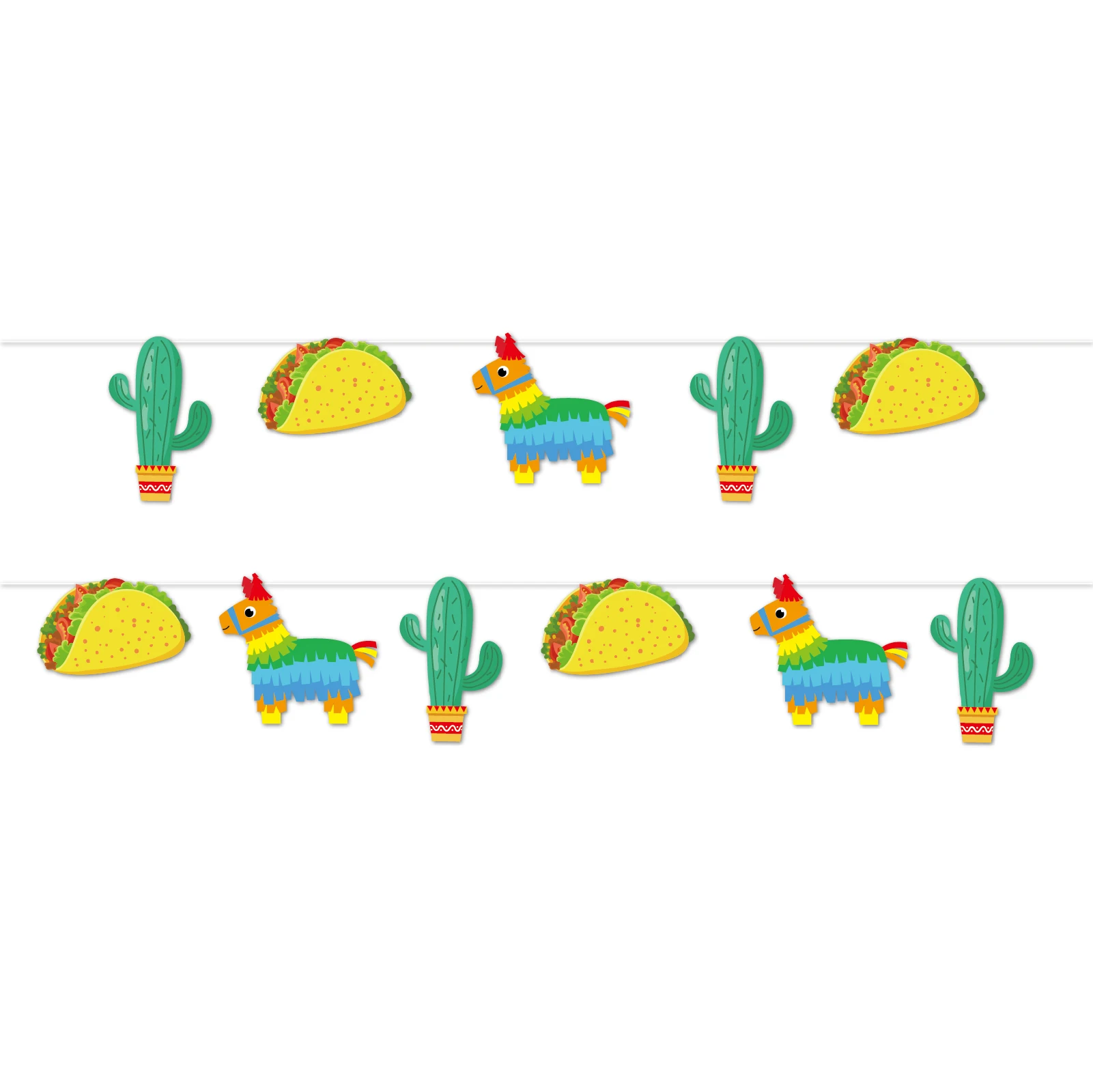 

BA268 Cactus Alpaca Hot Dogs Cinco De Mayo Mexican Party Carnical Design Paper HAPPY BIRTHDAY Party Wall Hanging Banners Flag