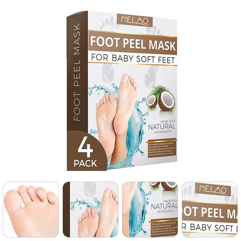 

4 Pairs Practical Simple Convenient Effective Exfoliating Removers Foot Masks for Home
