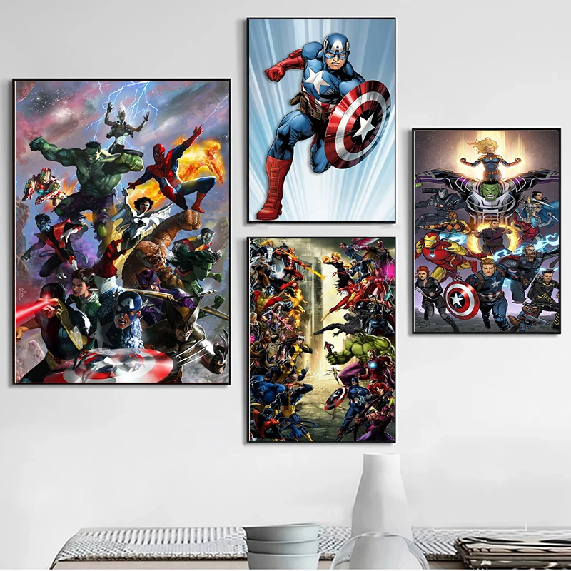 

Nordic Modern Street Graffiti Art Marvel Avengers Superhero Canvas Painting Poster and Print Wall Art Picture Home Bedroom Decor