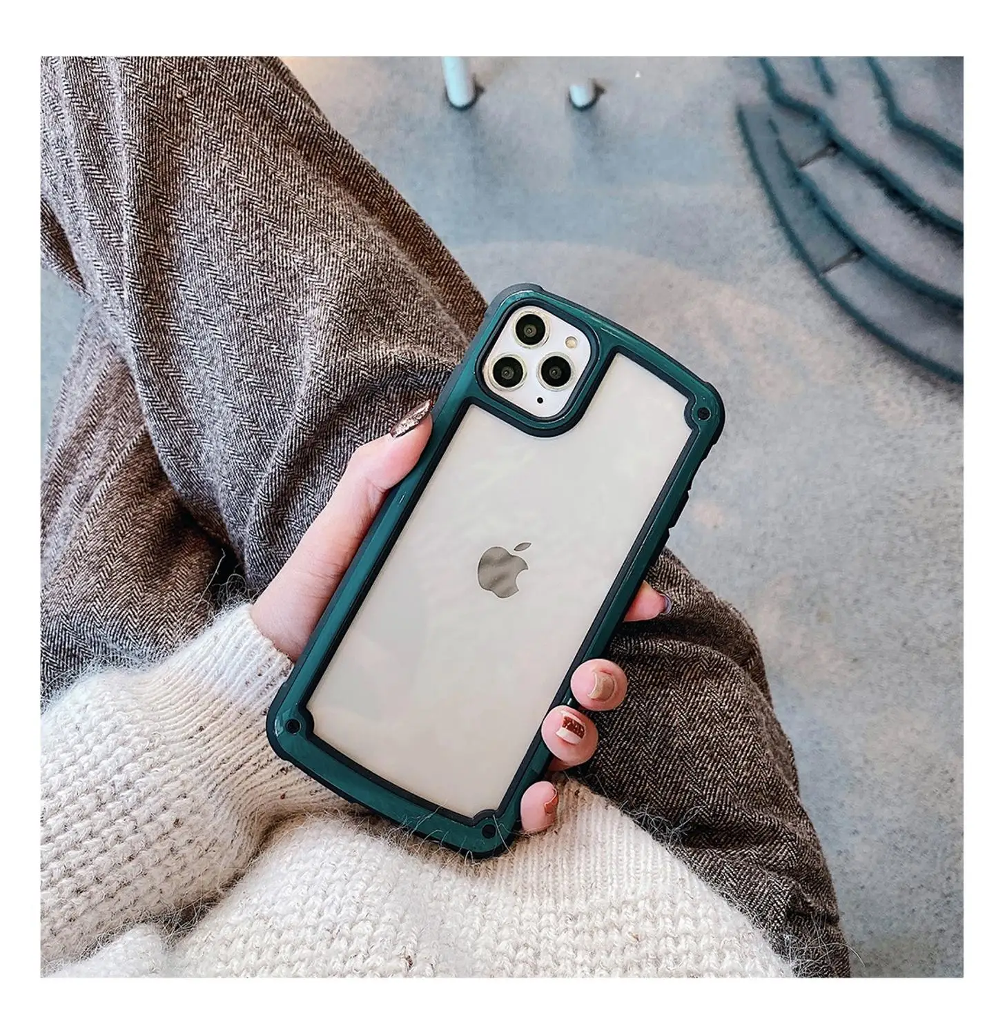 GlamPhone чехол с защитой от падения Простой однотонный чехол для телефона для iPhone XS Max XR XS 8 8plus 7 7plus 6/6S Plus стильный жесткий чехол - Цвет: Черный зеленый