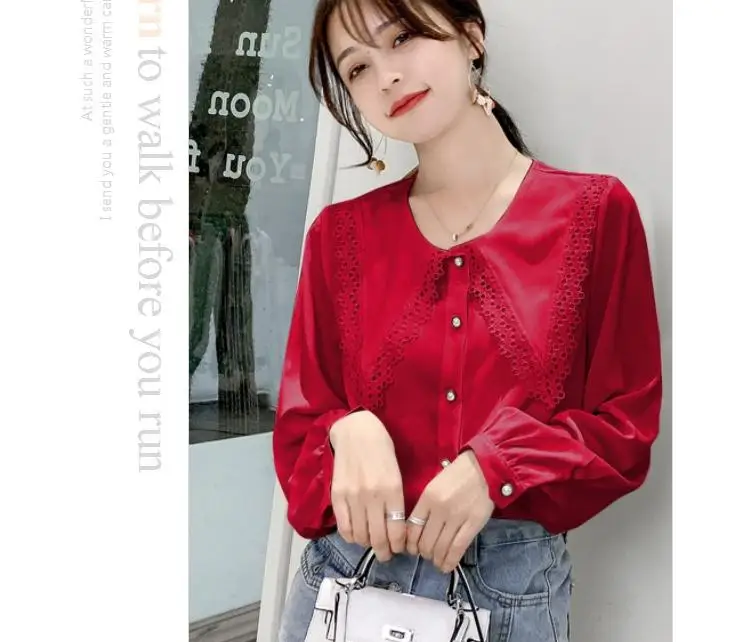 

2020 spring and autumn Summer with New style fashion women Long sleeve Chiffon shirt