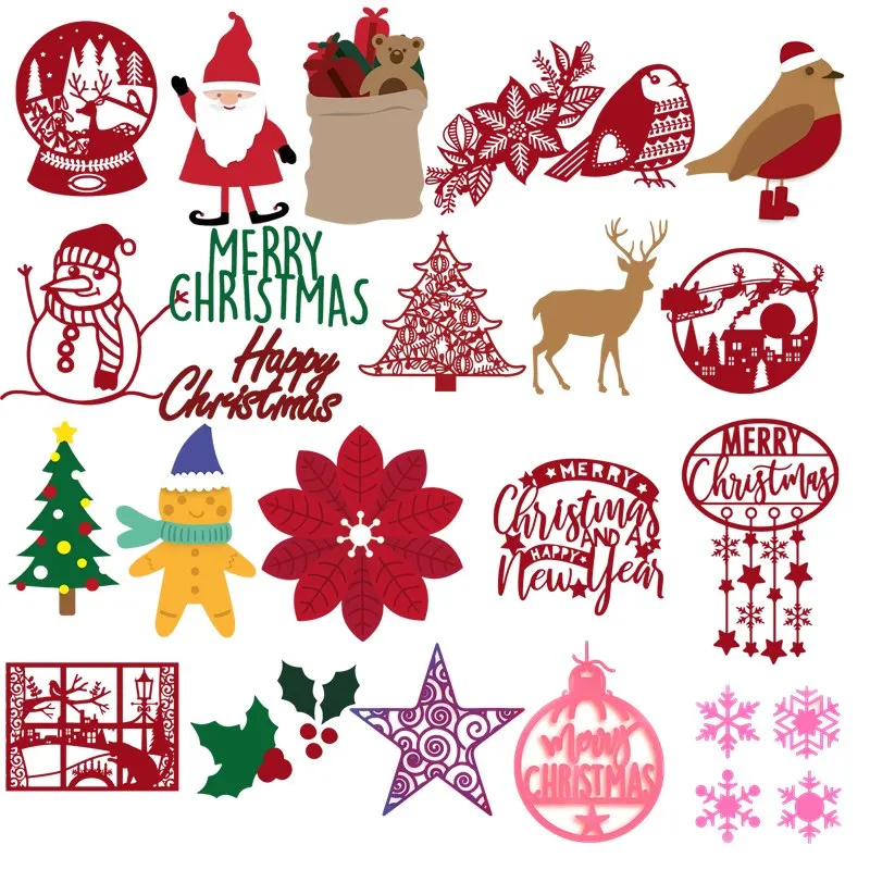 

Santa Clause Christmas Tree Metal Cutting Dies Scrapbooking Album Paper DIY Card decoration Craft Embossing Die Cuts 2019 New