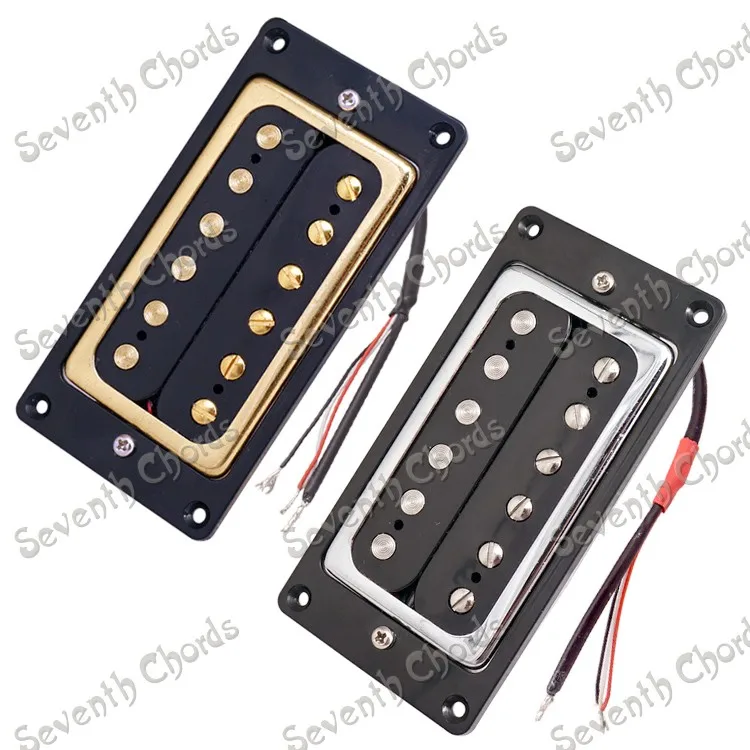 

A Set 2 Pcs Brass Pickup Covers Double Coil Pickups Humbucker for LP Style Electric Guitar With 4 Wire
