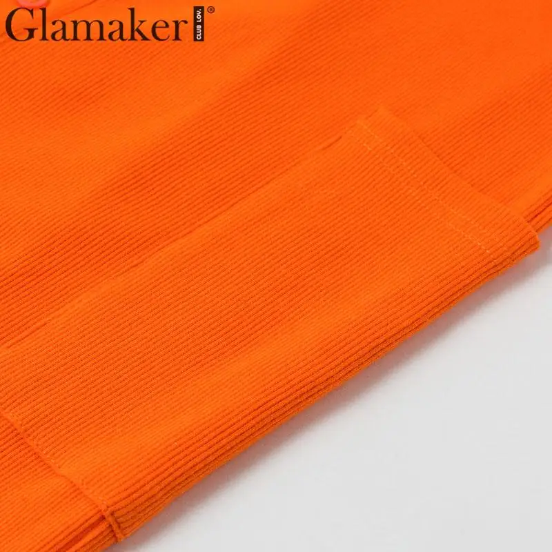 Glamaker, трикотажная, высокая талия, элегантная юбка, для женщин, карман, пуговицы, с разрезом, Узелок, облегающая юбка, для женщин, осень, зима, вечерние, сексуальная юбка