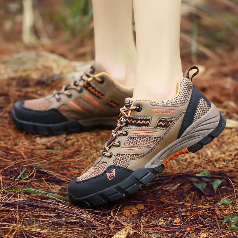 Summer Travel Hiking Shoes Men Outdoor Breathable Mesh Trekking Shoes Men Non slip Womens Hiking Boots Unisex Climbing Sneakers