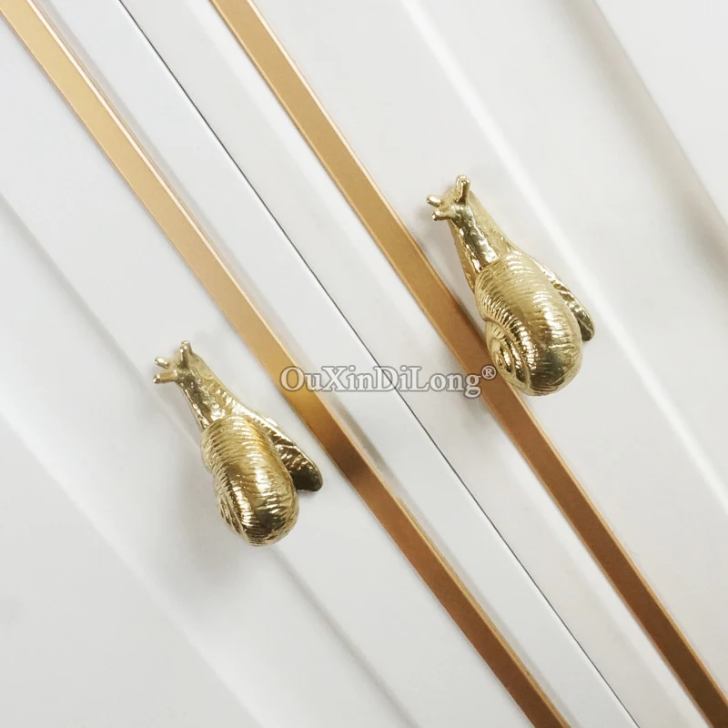 

Brand New 2PCS Pure Brass Snails Design Furniture Handles Drawer Pulls Cupboard Wardrobe Kitchen Shoe TV Wine Cabinet Pull Knobs