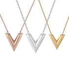 Ожерелье с подвеской в виде буквы V, Женское Ожерелье, новые модные металлические аксессуары, ювелирные изделия для вечерние, три цвета