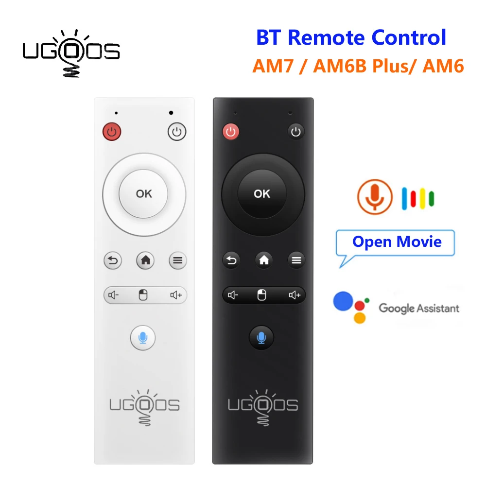 UGOOS Android TV Box BT Voice Remote Control Replacement Air Mouse Gyros for AM7 AM6B Plus AM6 PRO AM6 X2 X3 Google Voice