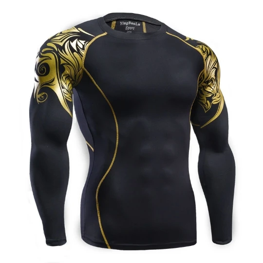 Long Sleeve 3D ММА Рашгард тренажерный зал футболка одежда компрессионная футболка быстросохнущая Муай Тай дышащие боксерские майки бой ММА Джерси - Цвет: Long Sleeve