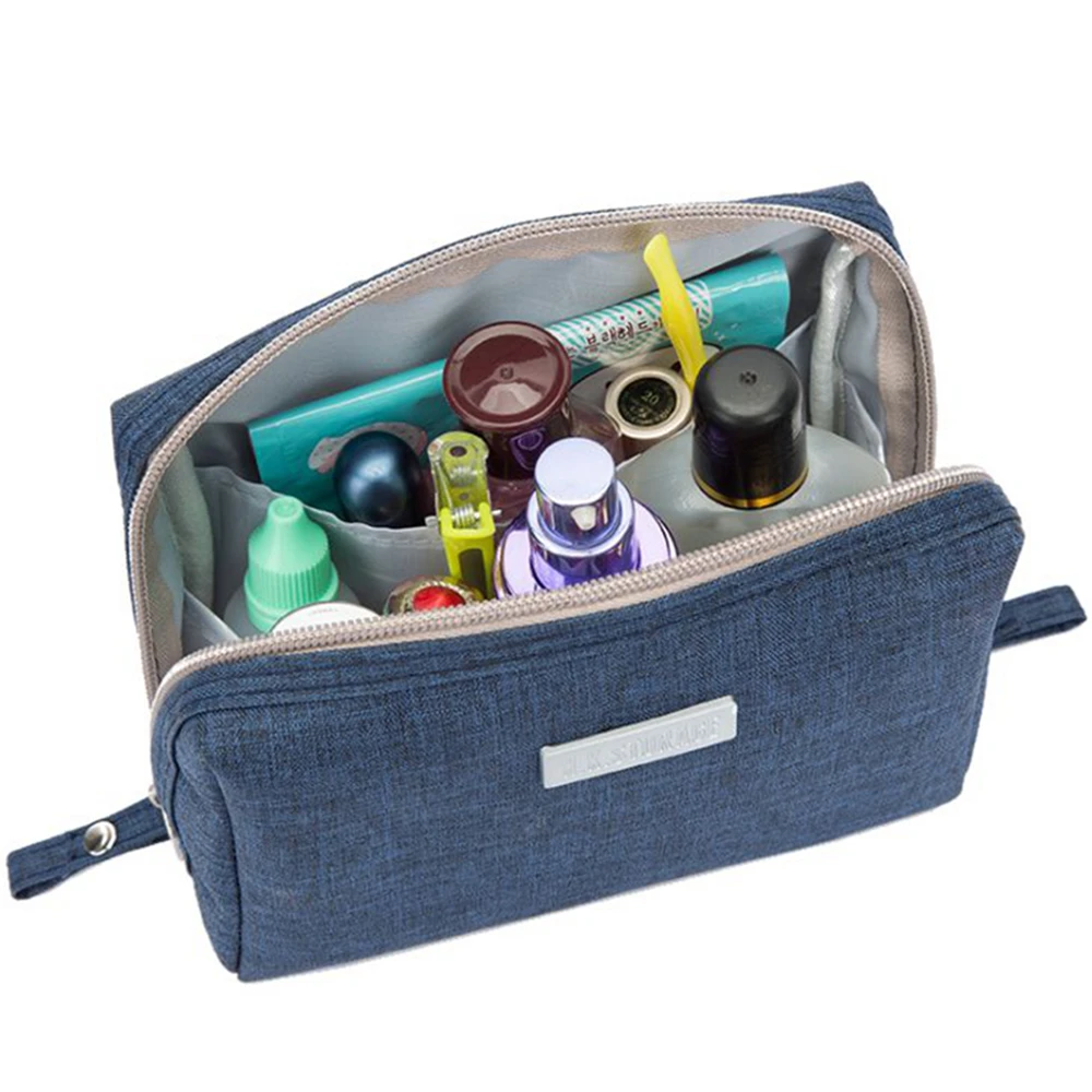

Casual Travel Women Cosmetic Bag Zipper Make Up Portable Makeup Case Organizer Storage Pouch Toiletry Beauty Wash Kit Bath Bags