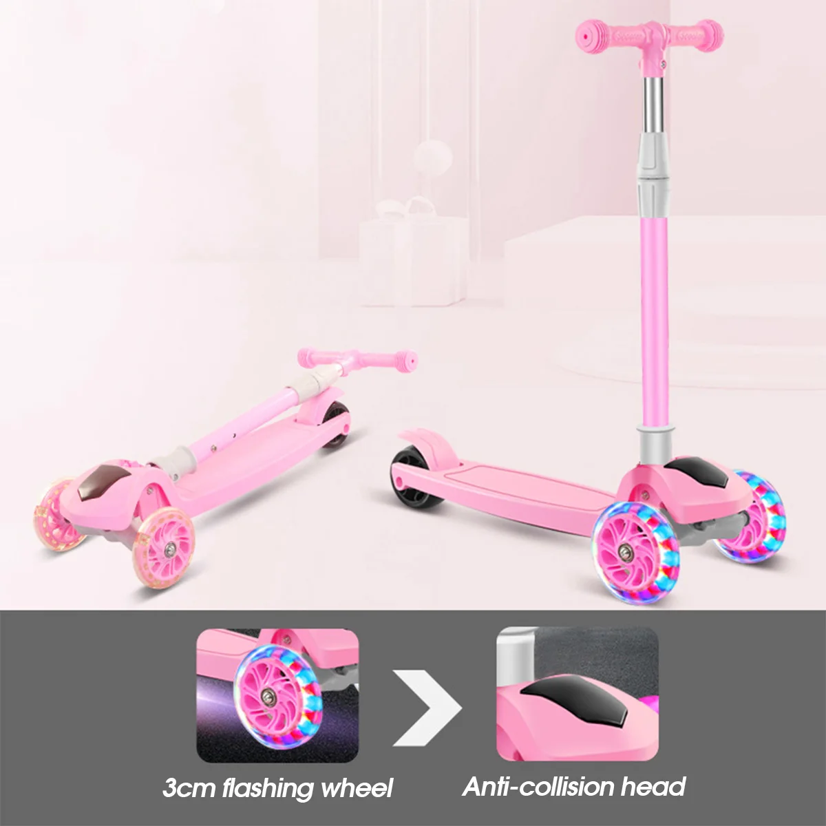 

Children's Kick Scooter Folding Aluminum Alloy Skateboard 2 Wheels Kids Adjustable Scooter Exercise Toys Scooter For Boys Girls