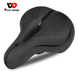 WEST BIKIMG утолщенное велосипедное седло красно-желтого цвета, Светоотражающий ремень, предупреждающее мягкое амортизирующее Велосипедное Сиденье, MTB седло горного велосипеда велосипед