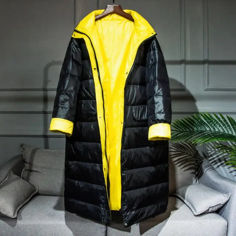 2019 новый яркий большой размер Зимний пуховик женский длинный свободная модная