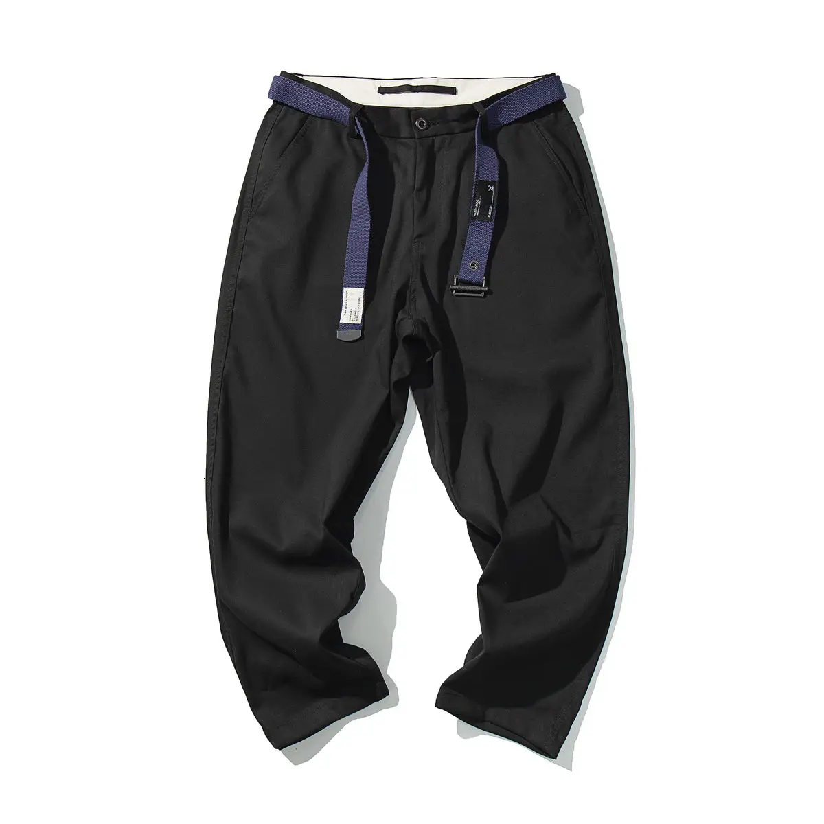 

2020 New Send Belt Men's Solid Color Trousers Loose Youth Fashion Haren Pants Cargo Streetwear Grey/black Casual Pants M-5XL