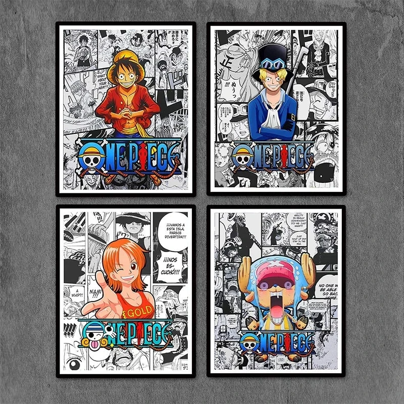 

Hd Print Painting One Piece Home Decor Luffy Canvas Poster Modular Japanese Anime Pictures Modern Living Room Framework Wall Art