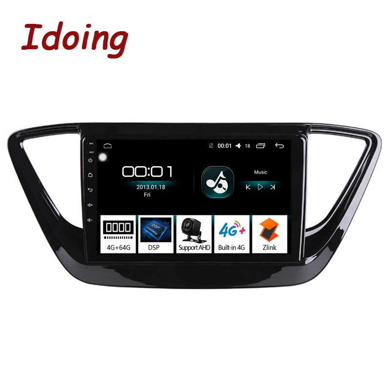 

Idoing 9 "автомобильный стерео Carplay Android Авто Vedio мультимедиа плеер головное устройство для Hyundai Verna Solaris 2 2016-2018 GPS навигация