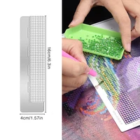 stainless steel diamond painting net ruler painting ruler diamond painted ruler 50 grids141mm diy needlework tool accessory