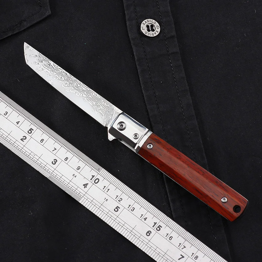 

ZERO EIGHT VG-10 folding knife Damascus wooden handle hunting defense pocket knives outdoor camping Tactics rescuecutte tool EDC