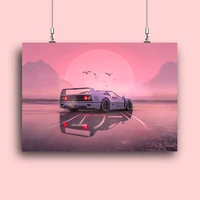 modular canvas vaporwave pictures poster prints pink painting home decor luxury car wall art anime for living room no framework