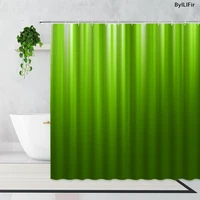green fabric shower curtains simple art decoration polyester bathroom decor accessories waterproof bath curtain with hook screen