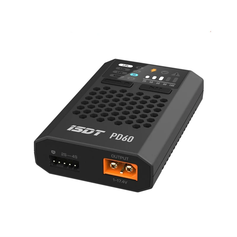 

ISDT PD60 60W 6A 1-4S USB-C Lipo Battery Smart Balance Charger Support QC2.0/3.0 USB2.0/3.0 for RC FPV Racing Airplane Drones