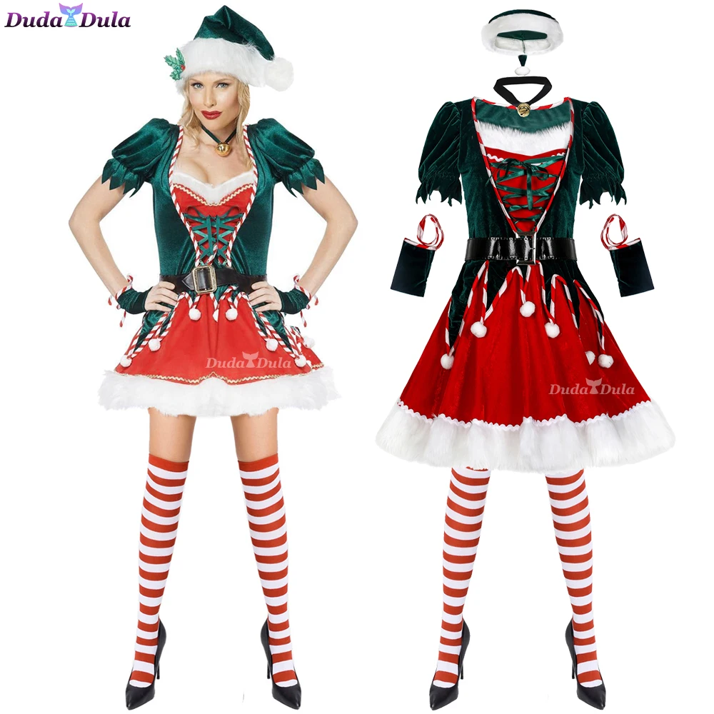 

Christmas Costume For Adult Women Fantasy Game Uniforms Fancy Dress Party Christmas Costume Stage Performance Costume S-XXL