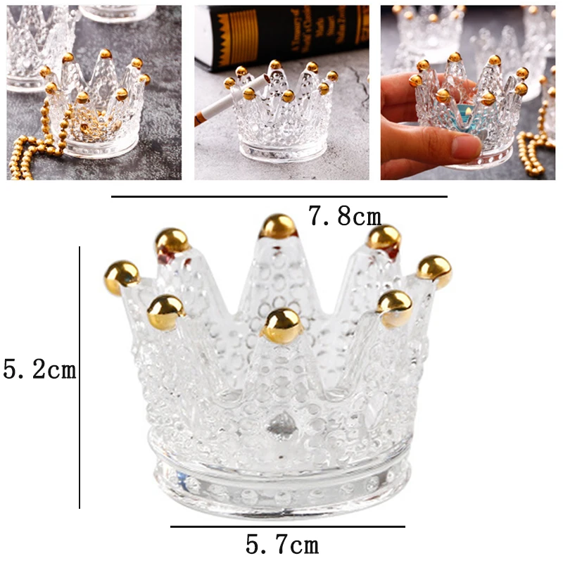 Милая пепельница с короной Стеклянная Пепельница кристаллами креативная модная