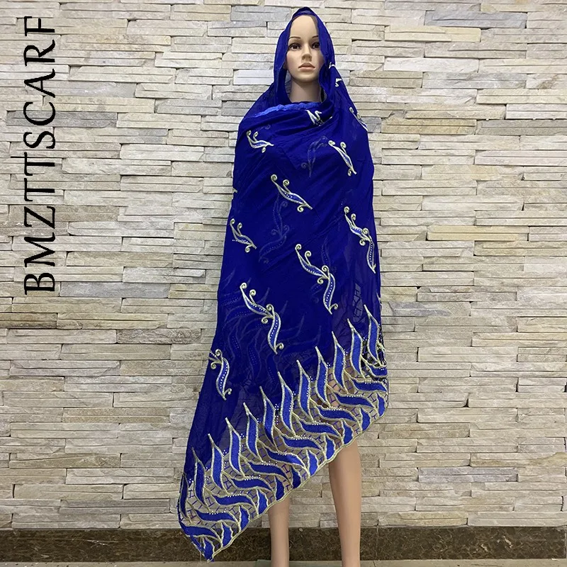2019 African Women Scarf muslim embroidery cotton headscarf big scarf for Shawls Wraps BM626 |