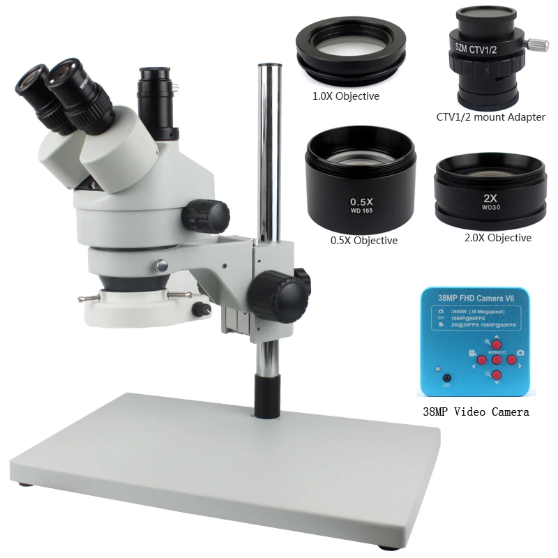 Лабораторный многофокусный Тринокулярный стереомикроскоп для ремонта печатных