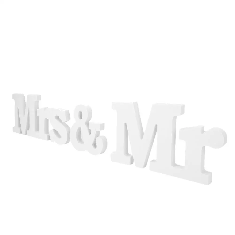Новейший дизайн английские буквы Mr &amp Mrs Свадебные украшения подарок настольный