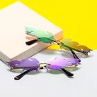 Солнцезащитные очки без оправы UV400 для мужчин и женщин, роскошные модные велосипедные зеркальные солнечные очки в металлической оправе, с защитой от огня и пламени