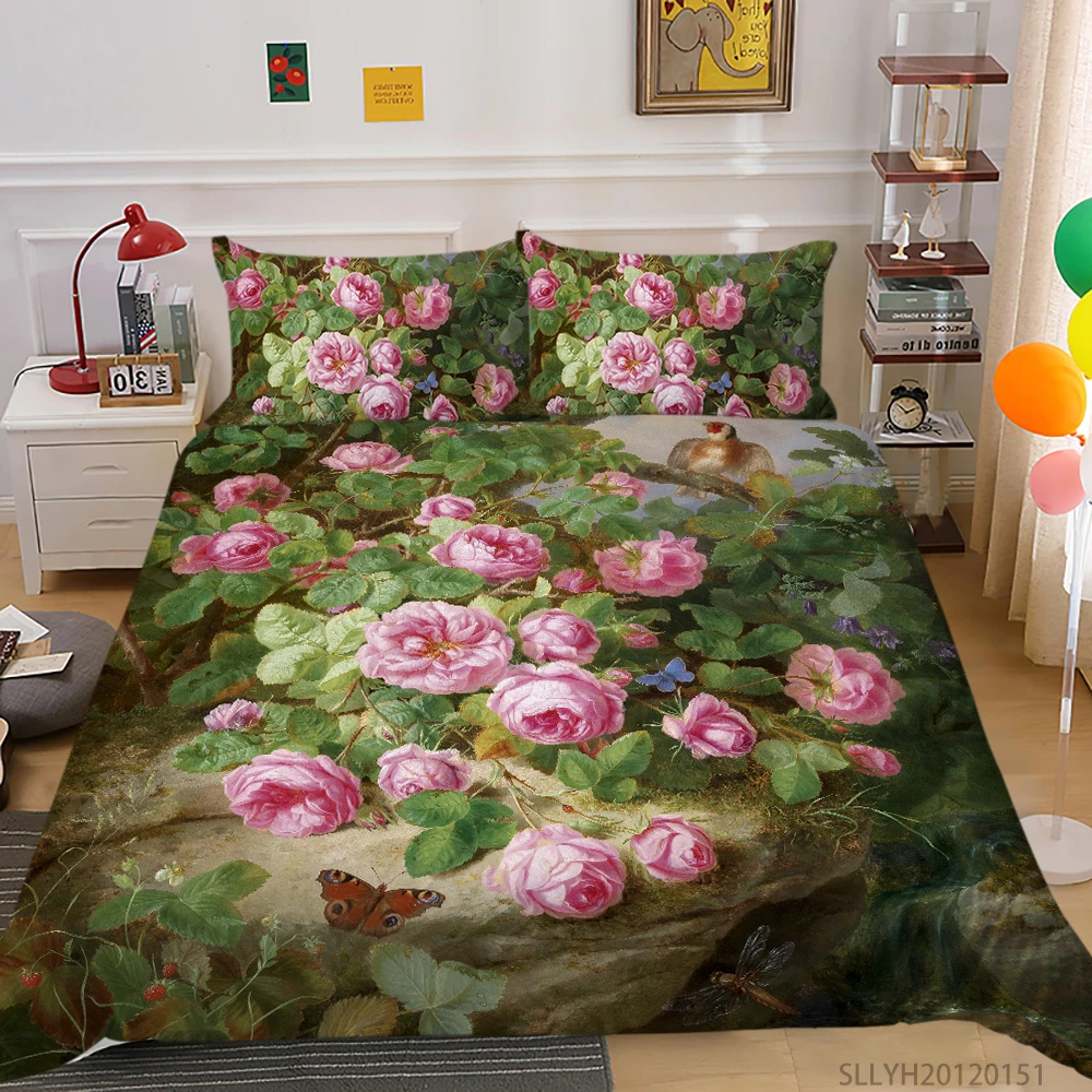 Oil Painting Print Duvet Cover Set Queen Size Bedding Soft Cool Modern Bed Teen Girl Child Bedroom Decor Hot Selling | Дом и сад