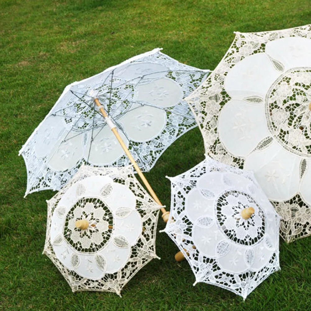 Реквизит с деревянной ручкой Подарок Вечерние детские кружевные зонтики