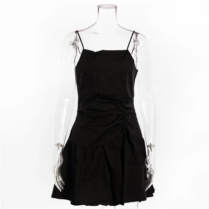 

2021 mini dress women's bandage crop Sexy Dress Chiffon summer dress Strapless beach skirt with sling backing A-line skirt