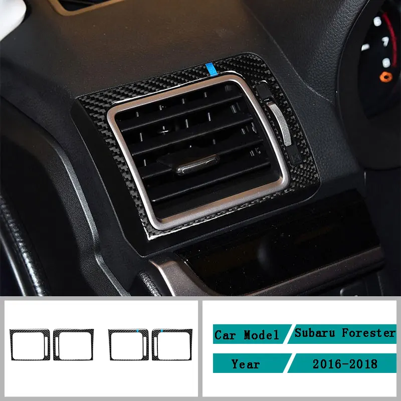 

Carbon Fiber Car Accessories Interior Dashboard Panel Air Outlet Decoration Cover Trim Stickers For Subaru Forester 2016-2018