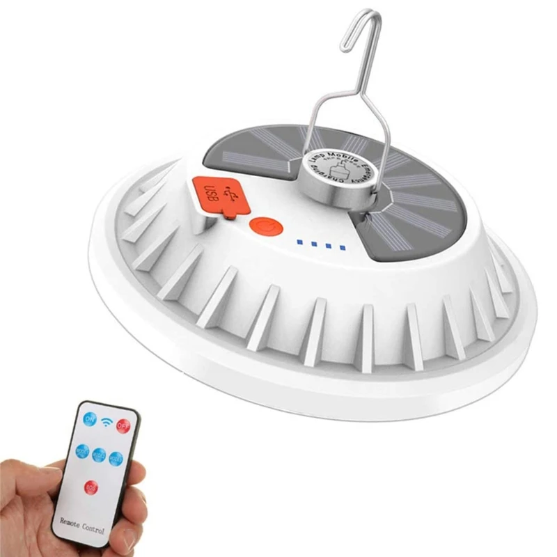 

Solar Pendant Lights Outdoor Remote Control LED Lamp USB Rechargeable Solar Powered Light Portable Indoor Emergency Lamp