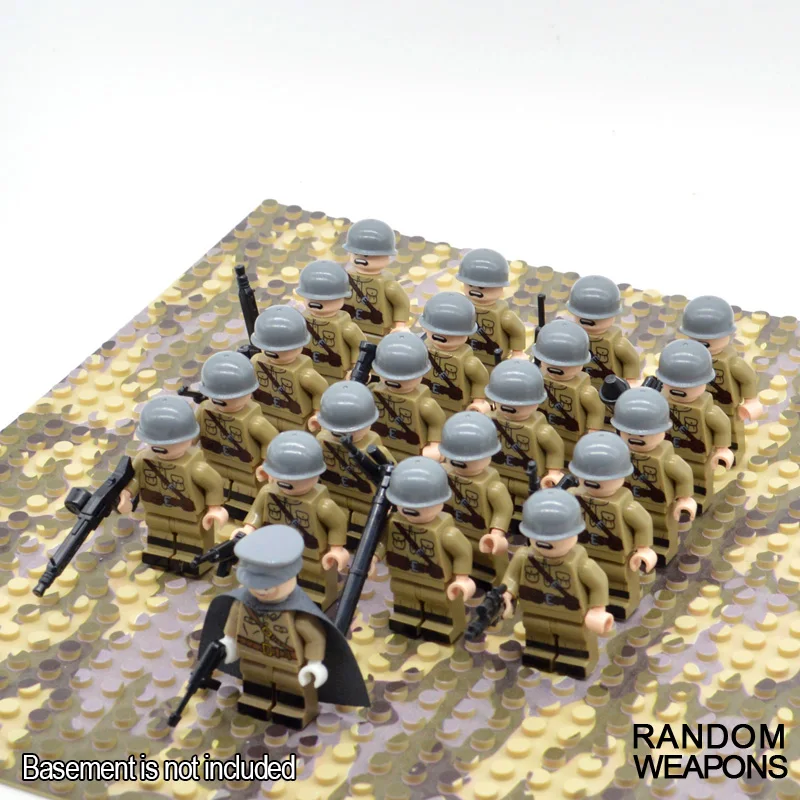 21pcs Soviet Union 21 шт./компл. WW2 Армия легоs Военные строительные блоки Франция, Италия Япония Великобритания Китай маленький солдат полицейский оружие Кирпичи Игрушки - Цвет: 21pcs Soviet Union