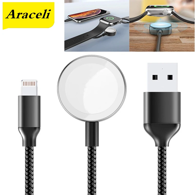 Araceli 2 в 1 Беспроводное зарядное устройство для Apple Watch серии 3 4 5 USB Магнитный