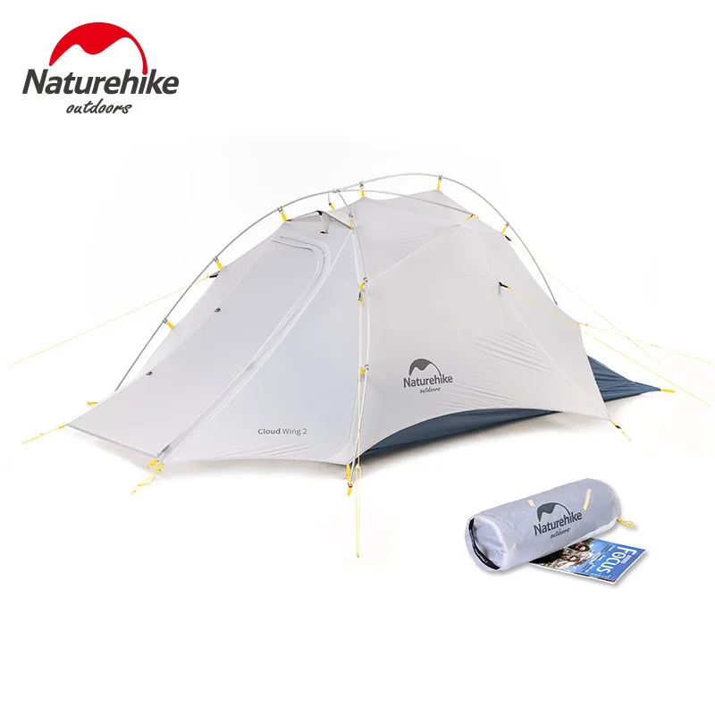 

Naturehike Cloudup-Wing 2Person Cuben Tent Waterproof Backpacking Tents 15D Nylon Ultralight Mountain Camping Tent X Cross Bar
