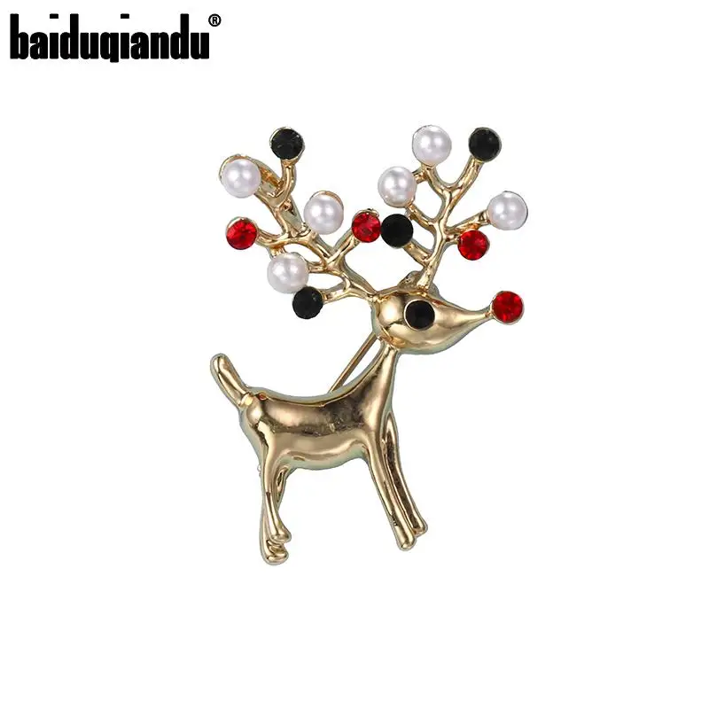 Новое поступление от бренда baiduqiandu позолоченная брошь в виде молодого оленя