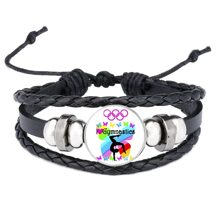 Я люблю гимнастику браслеты мир любовь гимнастика кожаный браслет любителей