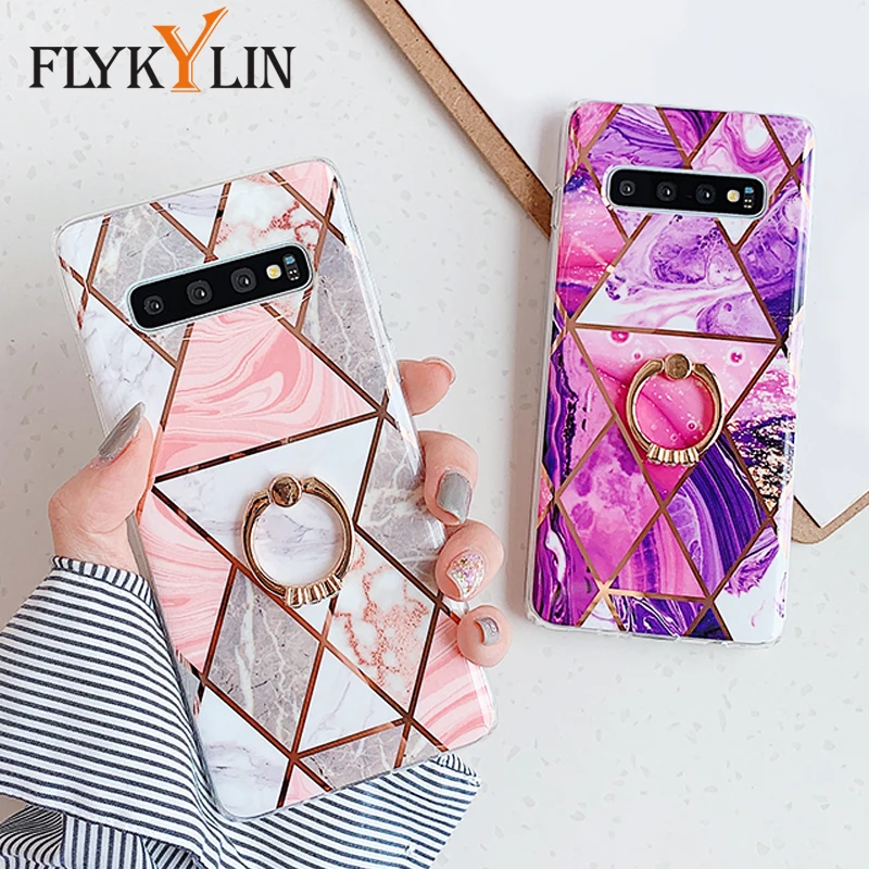 Чехол FLYKYLIN для samsung Galaxy S9 Plus S10 + S10e S8 задняя крышка на мрамор Искусство Мягкий ТПУ