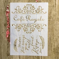 a4 29 21cm cafe rayale floral diy stencils wall painting scrapbook coloring embossing album decorative paper card template
