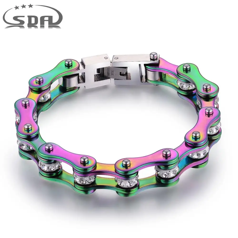 Новый Радужный Браслет SDA из цепей на мотоцикл ювелирные изделия удачу для женщин