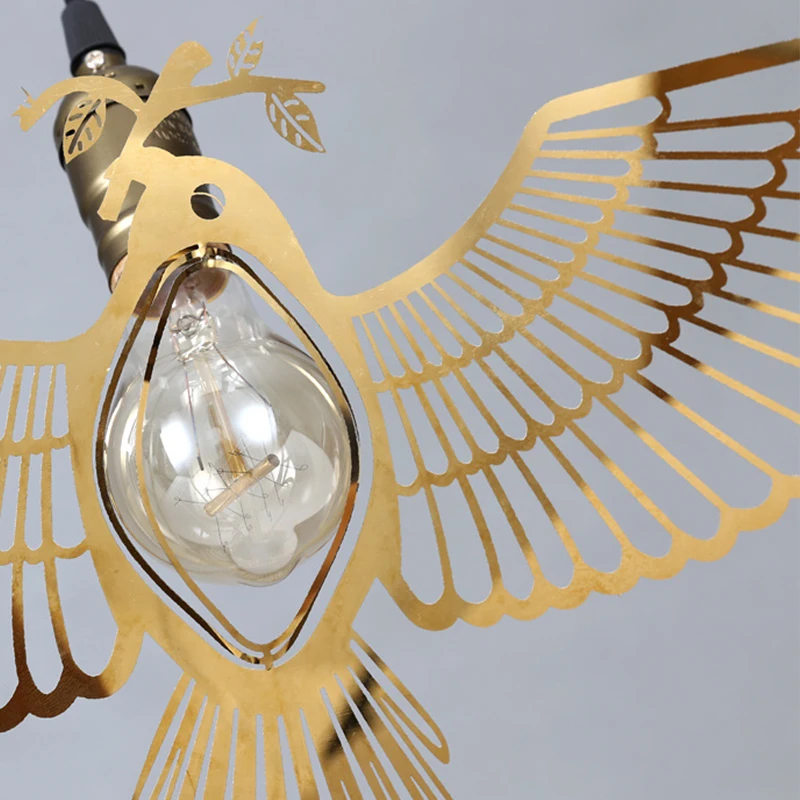 Креативная Люстра для птиц скандинавский ресторан люстра бара спальни Золотая