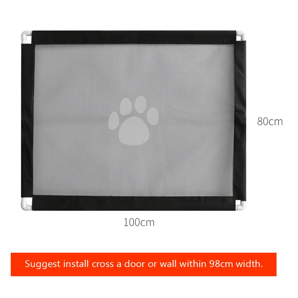 

New Magic Gate Pet Dog Fence Gate Safety Dog Gate Folding Portable Guard Net Fence for Dogs Cats Pets Fits Space Within 39IN