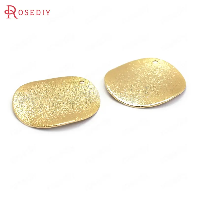 (F434) 20 штук 12 мм 24K золото цвет латунь матовая волна круглые чармы-диски Высокое